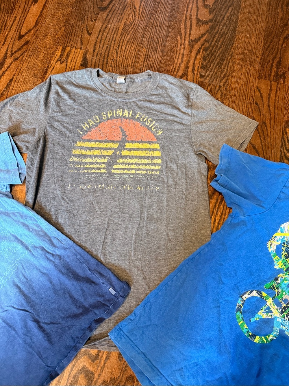 Old Navy Boys Graphic Tee Trio in Blue and Gray - Picture 3 of 7